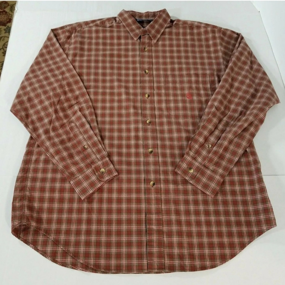 Vintage Nautica Long Sleeve Plaid Button Down Shirt Runs Big See Measurements